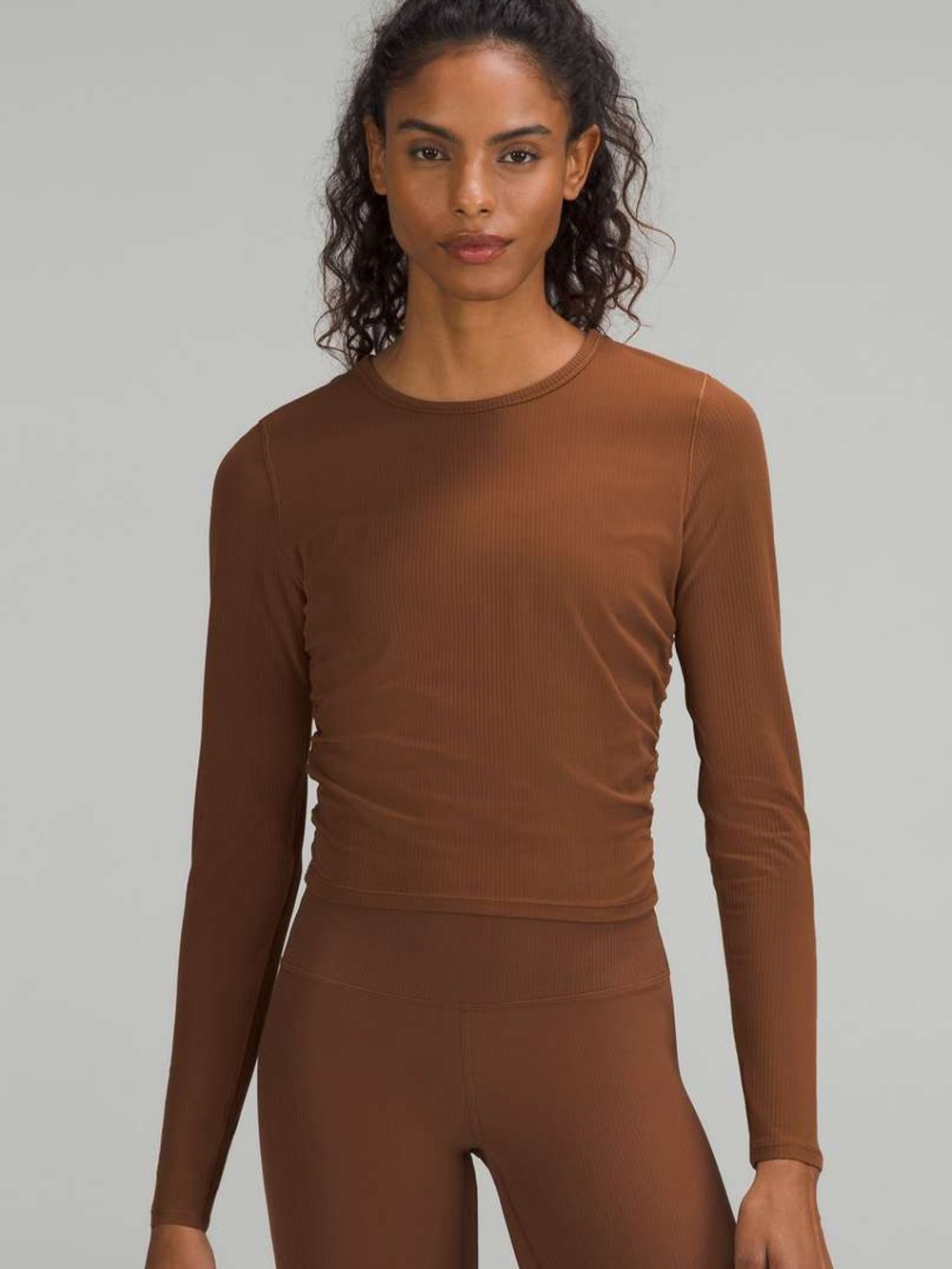 Lululemon All It Takes Long Sleeve Shirt *Ribbed Nulu Roasted Brown